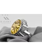 Ring Yellow Peridot Sterling silver 925 Vintage craft vrc043s